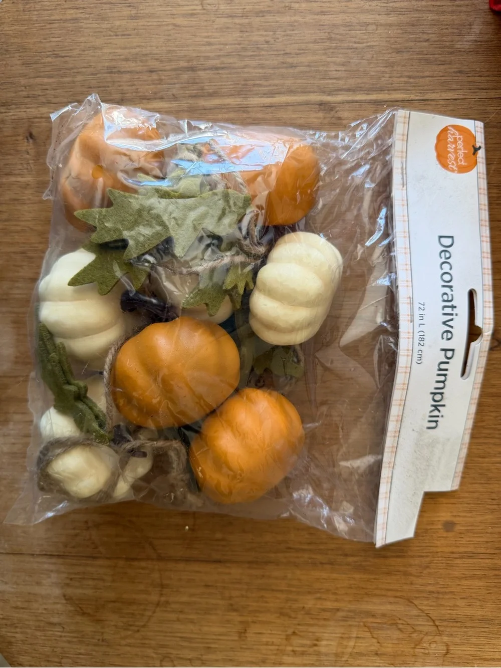 Hobby Lobby Orange and Cream Decorative Pumpkin Garland